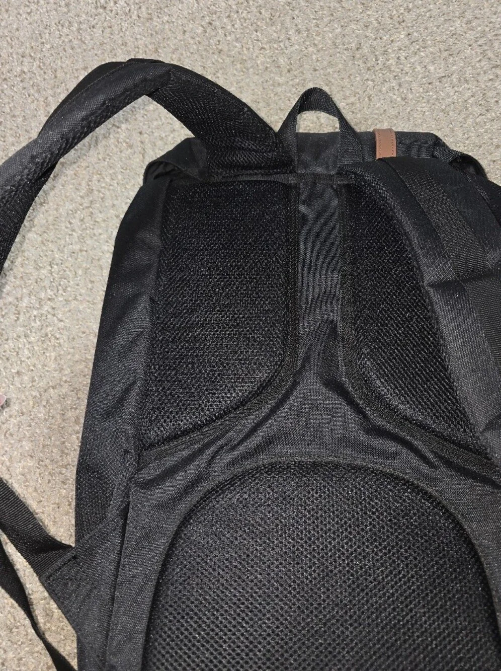 Rare Herschel Supply Company Little America Black Backpack with Brown Straps